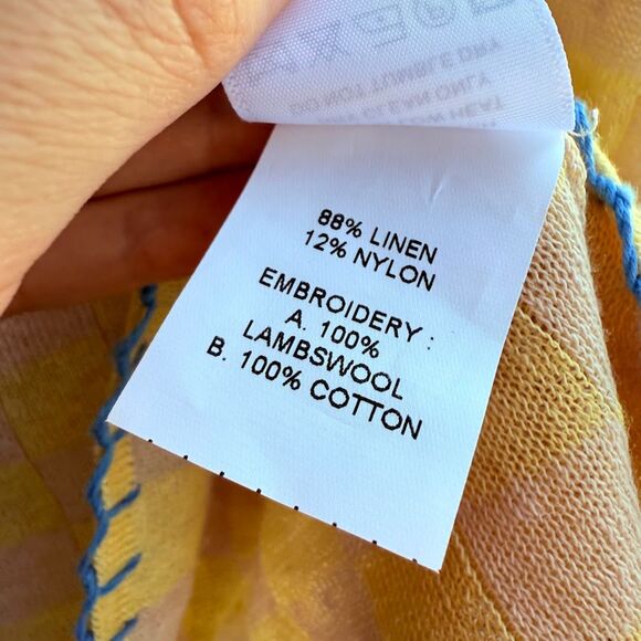 YanYan Knits Cap Sleeve Maxi Dress with Cloud in Checkered Yellow & Tan size M - Picture 11 of 16